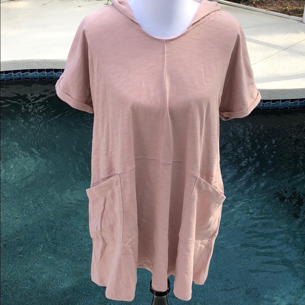 💗Comfy Casual Mauve Slub Knit Pocket Hoodie. SML - Picture 7 of 7